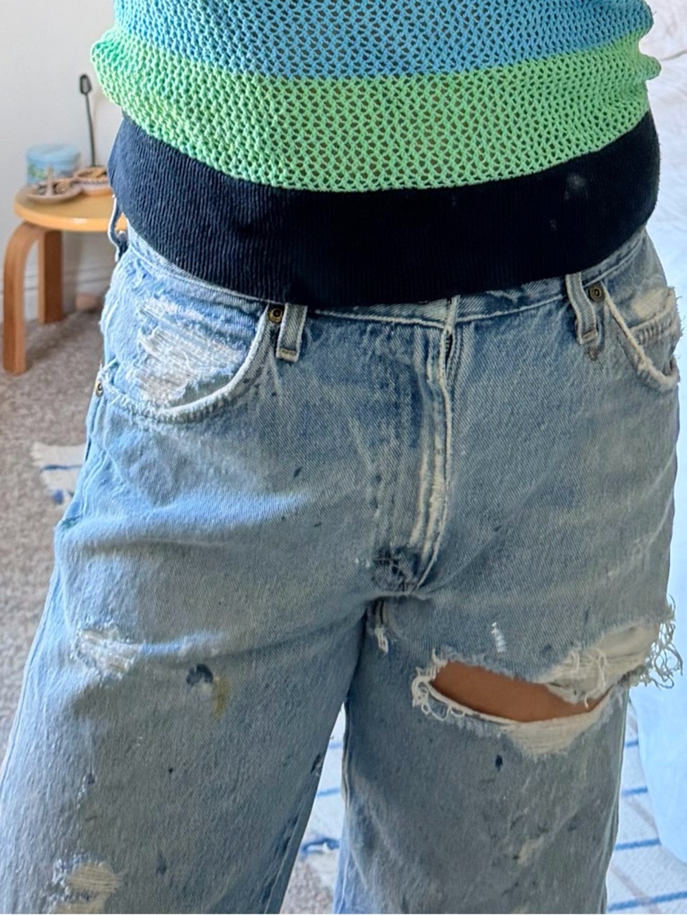 Wrangler distressed straight leg jeans